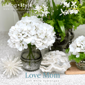 แจกัน ไฮเดรนเยีย สีขาว ดอกไฮเดรนเยีย hydrangea แจกันดอกไฮเดรนเยีย ดอกไม้ประดิษฐ์ ดอกไม้ปลอม